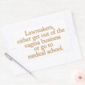 Funny Texas Abortion Laws Pro Choice Political 長方形シール (封筒)