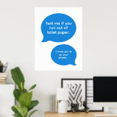 Funny Texting Bathroom ポスター (ホームオフィス)