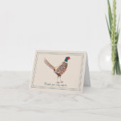 Funny thank you card with pheasant painting サンキューカード (正面)