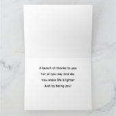 Funny Thank You Greeting Card Joke Humorous Banana サンキューカード (内部)