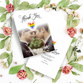 Funny Thank You LGBT Rainbow Pride Heart Photo サンキューカード