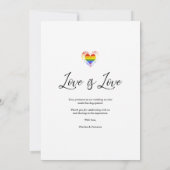 Funny Thank You LGBT Rainbow Pride Heart Photo サンキューカード (裏面)