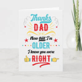 Funny Thanks Dad You Were Right Father's Day シーズンカード