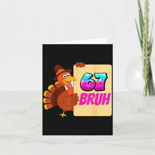 Funny Thanksgiving 67 Baseball Drip Gobble Turkey  カード (正面)
