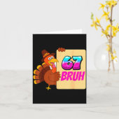 Funny Thanksgiving 67 Baseball Drip Gobble Turkey  カード (黄色い花)