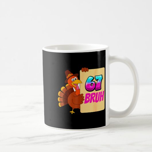 Funny Thanksgiving 67 Baseball Drip Gobble Turkey  コーヒーマグカップ (右)