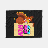 Funny Thanksgiving 67 Baseball Drip Gobble Turkey  フリースブランケット (正面(横))