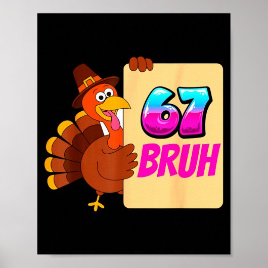 Funny Thanksgiving 67 Baseball Drip Gobble Turkey  ポスター (正面)