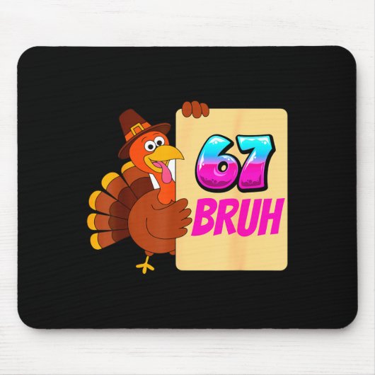Funny Thanksgiving 67 Baseball Drip Gobble Turkey  マウスパッド (正面)