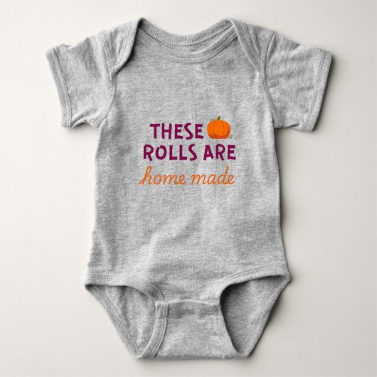 Funny Thanksgiving Baby Bodysuit, Cute Fall Baby ベビーボディスーツ (正面)