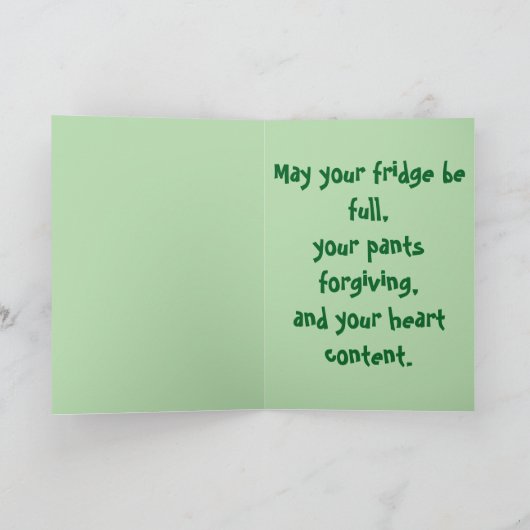 Funny Thanksgiving Card – Leftovers Are My Love La カード (内部)