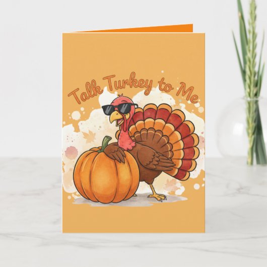 Funny Thanksgiving Card – Talk Turkey to Me カード (正面)