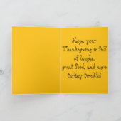 Funny Thanksgiving Card – Turkey Trouble カード (内部)