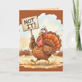 Funny Thanksgiving Card – Turkey Trouble カード (正面)