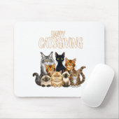 Funny Thanksgiving Cat Lovers Gift Happy Catsgivin マウスパッド (マウス)