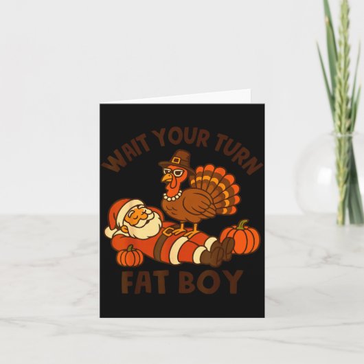 Funny Thanksgiving Christmas Turkey Vs Santa For M カード (正面)