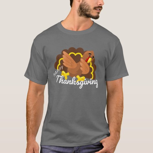 funny thanksgiving dabbing turkey tシャツ (正面)