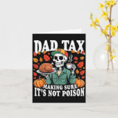 Funny Thanksgiving Dad Tax Skeleton Turkey Day Foo カード (黄色い花)