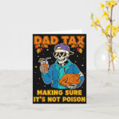 Funny Thanksgiving Dad Tax Skeleton Turkey Day Foo カード (黄色い花)