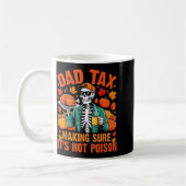 Funny Thanksgiving Dad Tax Skeleton Turkey Day Foo コーヒーマグカップ (左)
