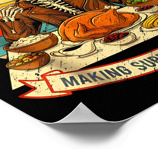 Funny Thanksgiving Dad Tax Skeleton Turkey Day Foo ポスター (角)