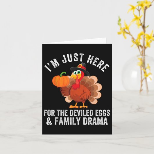 Funny Thanksgiving Deviled Eggs Family Drama - Uni カード (黄色い花)