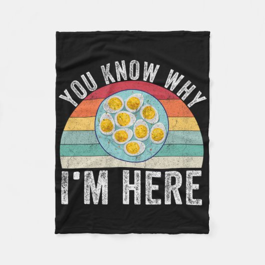 Funny Thanksgiving Deviled Eggs You Know Why I'm H フリースブランケット (正面)