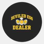 Funny Thanksgiving Fathers Day Retro Deviled Egg E ラウンドシール (正面)