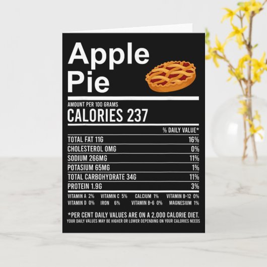 Funny Thanksgiving Food Apparel, Apple Pie Nutriti カード (黄色い花)