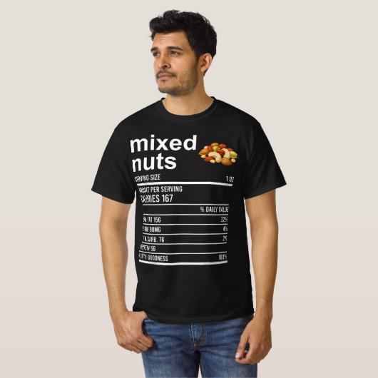 Funny Thanksgiving Food Apparel, Mixed Nuts Nutrit Tシャツ (正面フル)