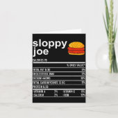 Funny Thanksgiving Food Apparel, Sloppy Joe Nutrit カード (正面)