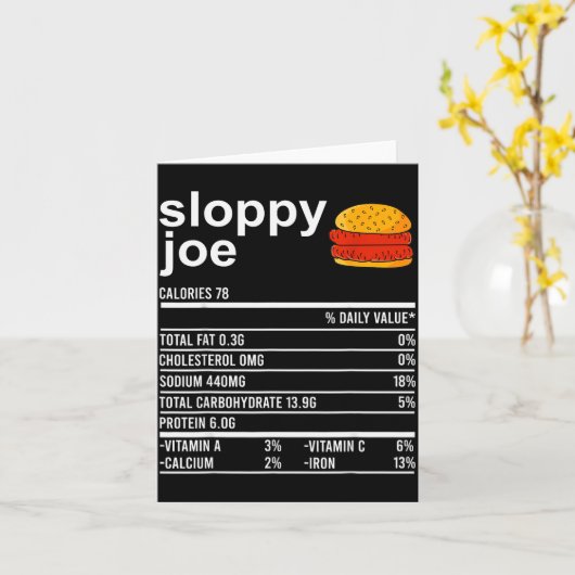 Funny Thanksgiving Food Apparel, Sloppy Joe Nutrit カード (黄色い花)