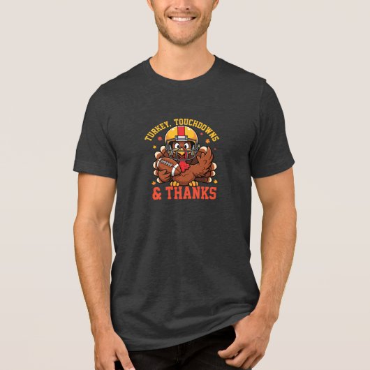 Funny Thanksgiving Football T-Shirt トライブレンドＴシャツ (正面)