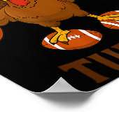 Funny Thanksgiving Football Touchdown Turkey  ポスター (角)