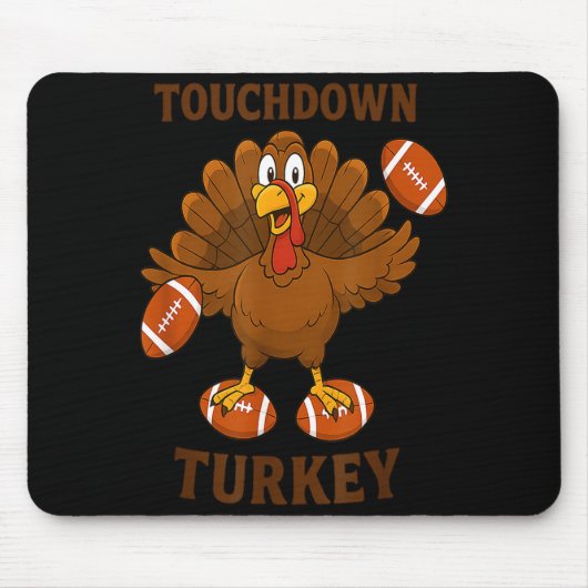 Funny Thanksgiving Football Touchdown Turkey  マウスパッド (正面)