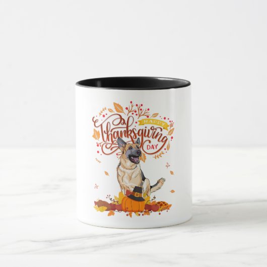 Funny Thanksgiving Gifts German Shepherd Dog マグカップ (中央)