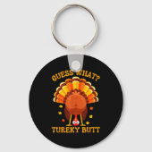 Funny Thanksgiving Guess What Turkey Butt For Boys キーホルダー (正面)