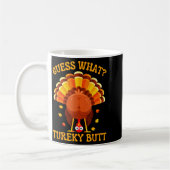 Funny Thanksgiving Guess What Turkey Butt For Boys コーヒーマグカップ (左)