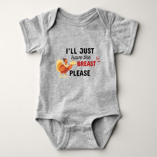 Funny Thanksgiving Holiday Baby Bodysuit Humor ベビーボディスーツ (正面)