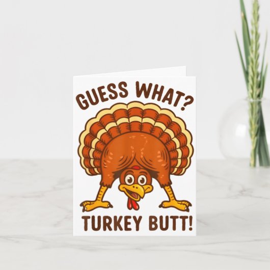Funny Thanksgiving Kids Joke Meme Guess What Turke カード (正面)