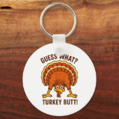 Funny Thanksgiving Kids Joke Meme Guess What Turke キーホルダー (正面)