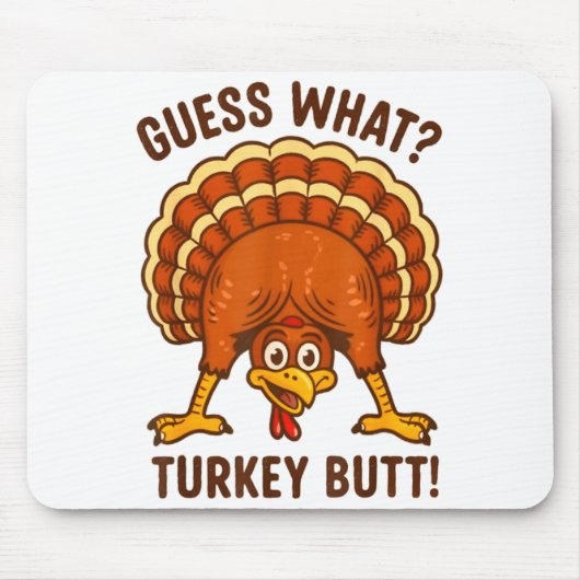 Funny Thanksgiving Kids Joke Meme Guess What Turke マウスパッド (正面)