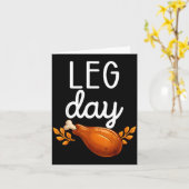 Funny Thanksgiving Leg Day Family Matching Turkey  カード (黄色い花)
