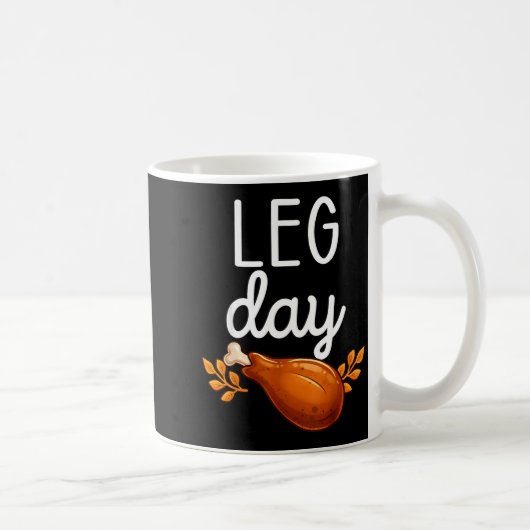 Funny Thanksgiving Leg Day Family Matching Turkey コーヒーマグカップ (右)