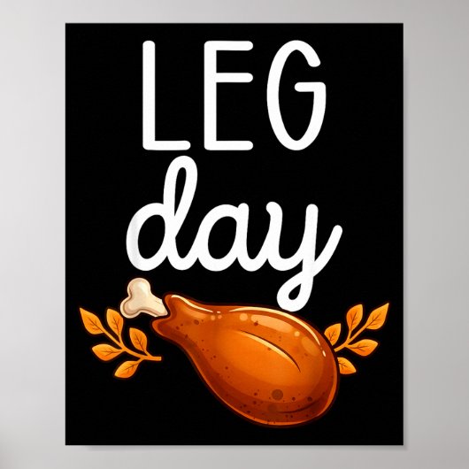 Funny Thanksgiving Leg Day Family Matching Turkey  ポスター (正面)