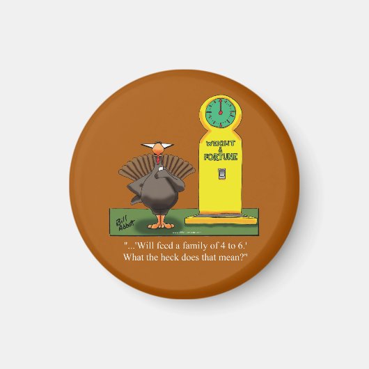 Funny Thanksgiving Round Refrigerator Magnet マグネット (正面)