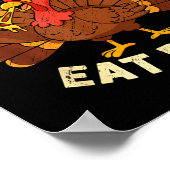Funny Thanksgiving Save A Turkey Eat Zza Men Women ポスター (角)