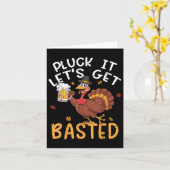 Funny Thanksgiving Shirts Men Pluck It Lets Get Ba カード (黄色い花)