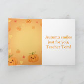 Funny Thanksgiving Teacher Card – Thanks a Latte カード (内部)
