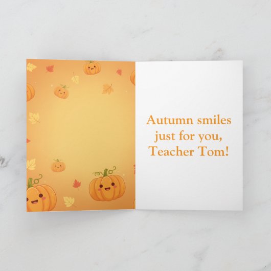 Funny Thanksgiving Teacher Card – Thanks a Latte カード (内部)